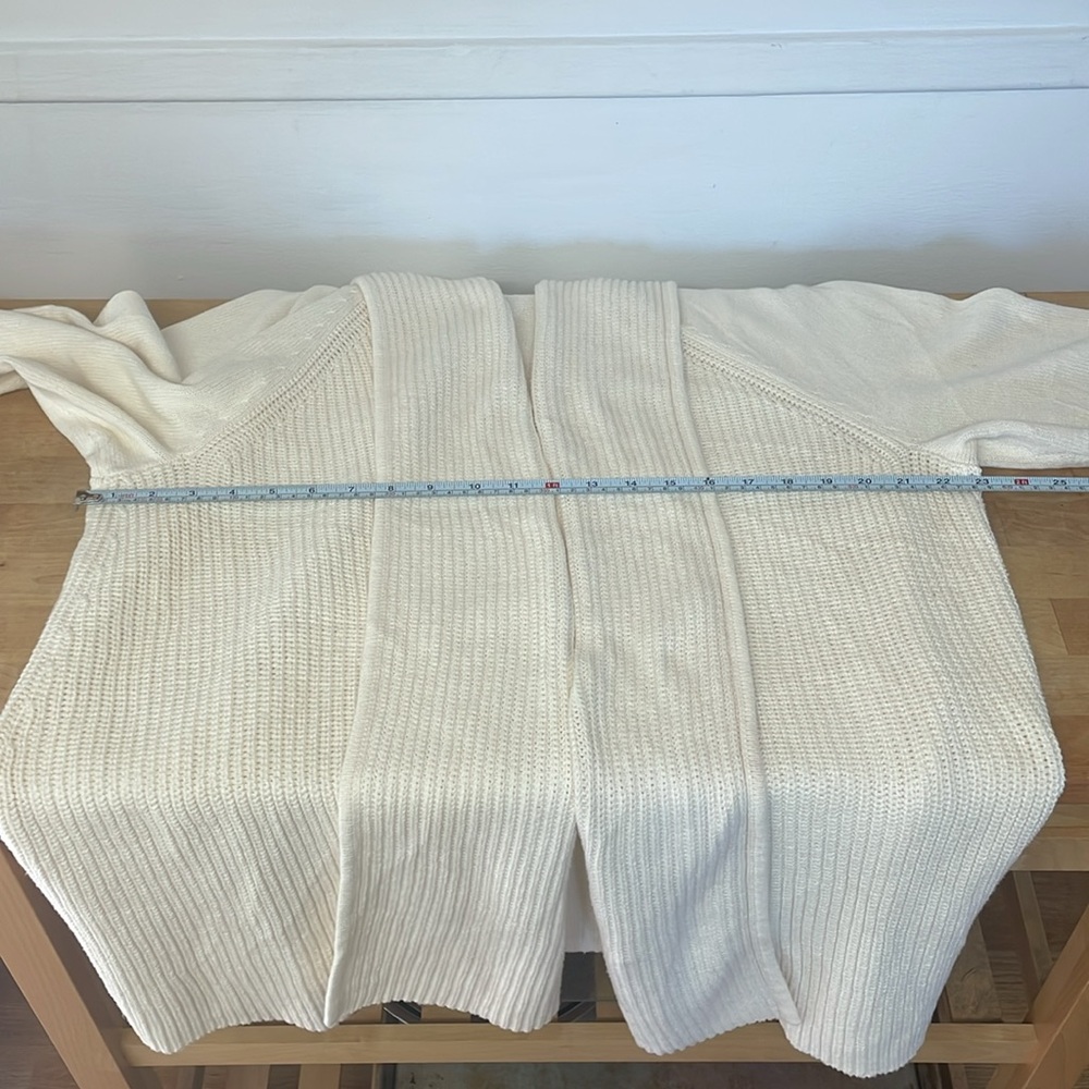L.L. Bean Cream Open-Front Ribbed Cardigan - Picture 11 of 15